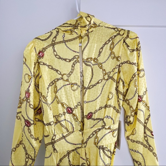 *SOLD* Ronny Kobo Kaira Silk Chain Link Printed Satin Dress NWT - Picture 12 of 15